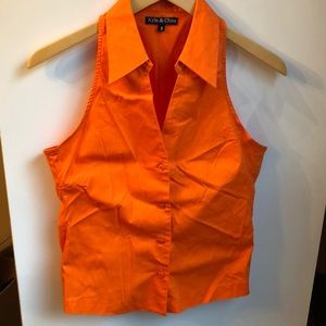 Kyle & Chloe Sleeveless Button Top Size Small